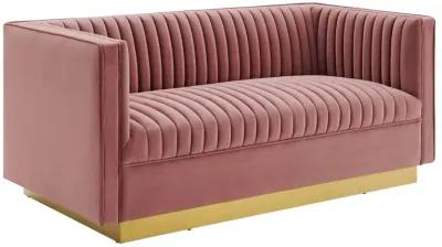 Sanguine Vertical Channel Tufted Performance Velvet Loveseat