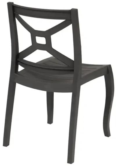 Zeus Set of 4 Stackable Side Chair-Anthracite