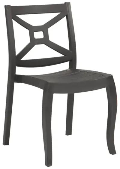 Zeus Set of 4 Stackable Side Chair-Anthracite