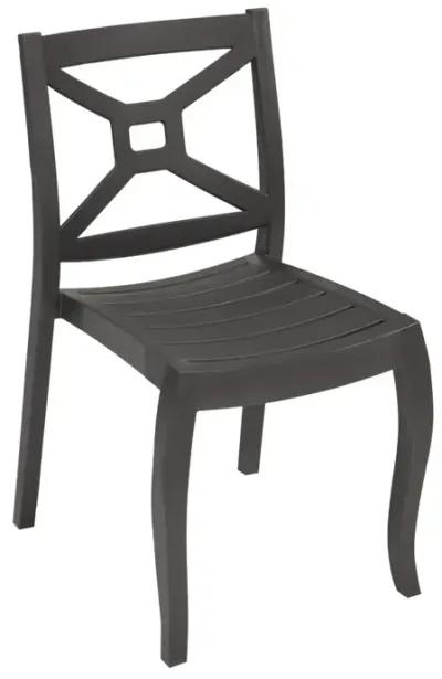 Zeus Set of 4 Stackable Side Chair-Anthracite