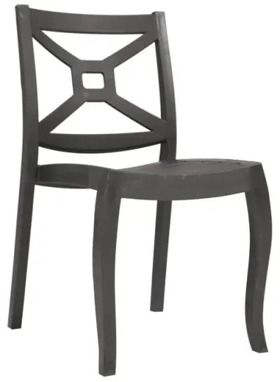 Zeus Set of 4 Stackable Side Chair-Anthracite