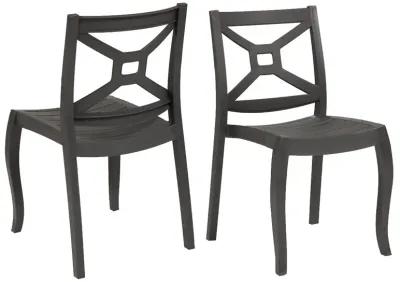 Zeus Set of 4 Stackable Side Chair-Anthracite