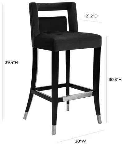 Hart Black Velvet Counter Stool