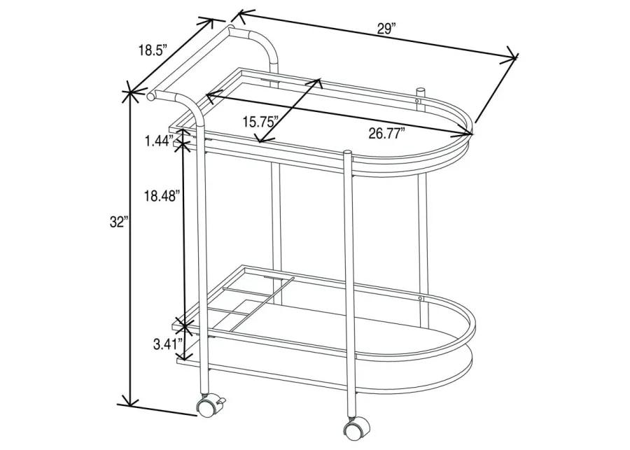 Desiree 2-tier Bar Cart with Casters Black