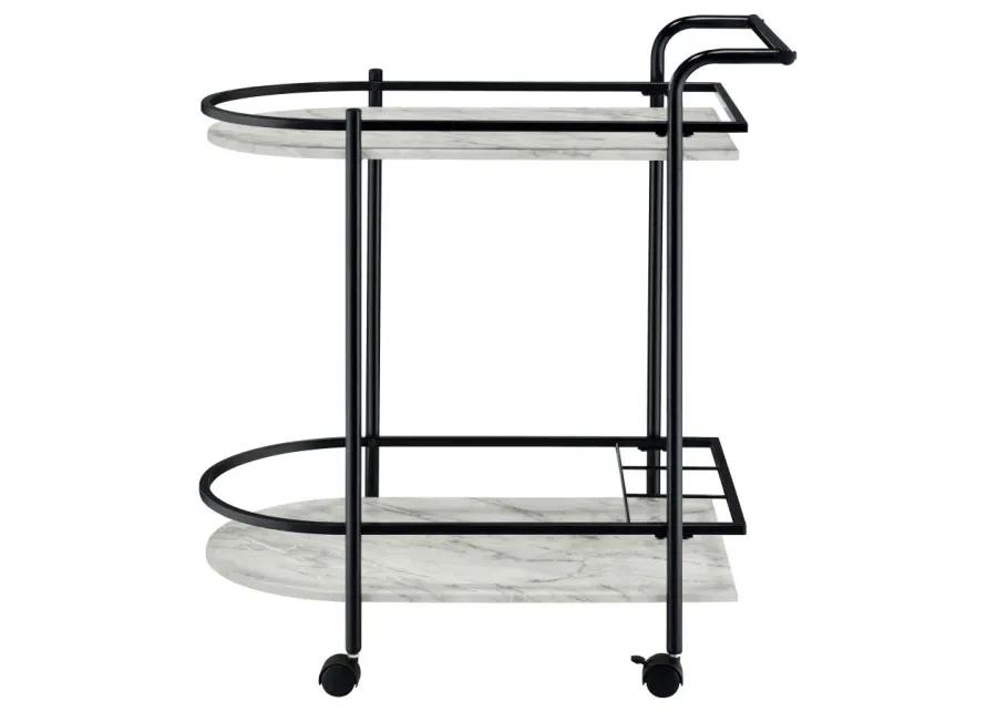 Desiree 2-tier Bar Cart with Casters Black