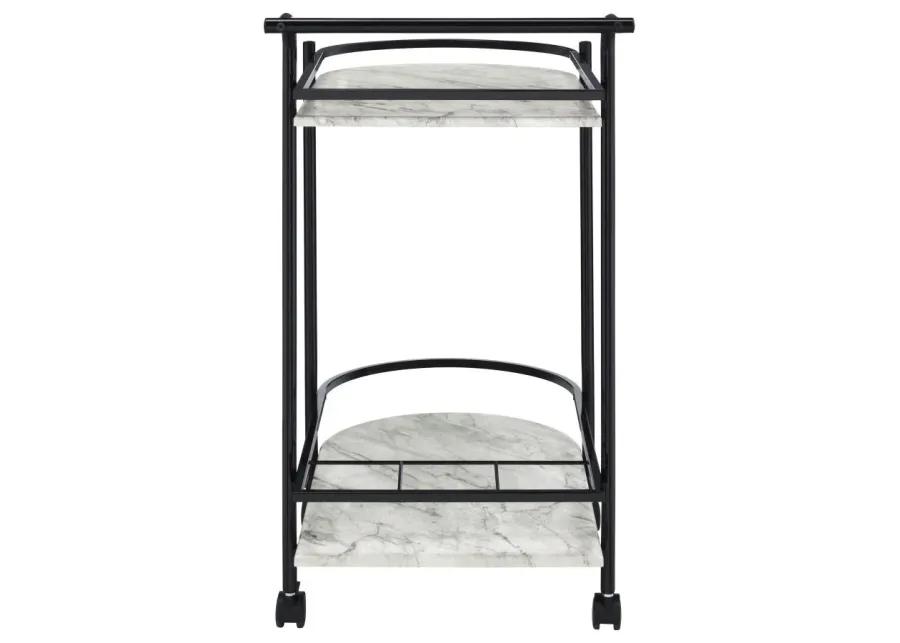 Desiree 2-tier Bar Cart with Casters Black