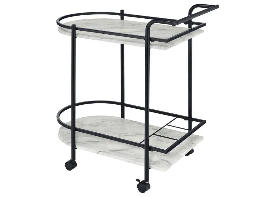 Desiree 2-tier Bar Cart with Casters Black