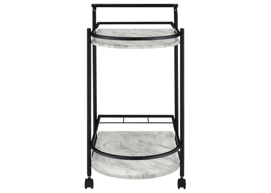 Desiree 2-tier Bar Cart with Casters Black