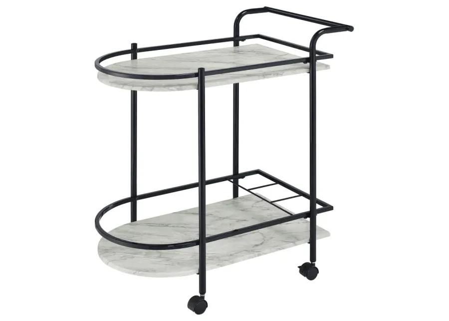 Desiree 2-tier Bar Cart with Casters Black