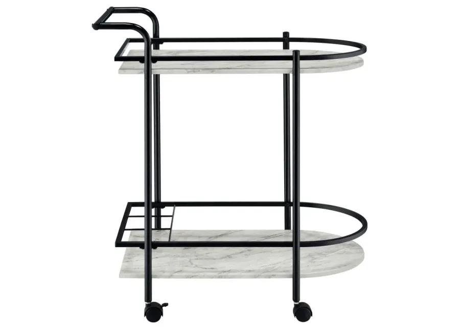 Desiree 2-tier Bar Cart with Casters Black