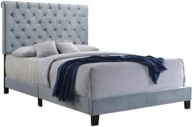 Warner Eastern King Upholstered Bed Slate Blue