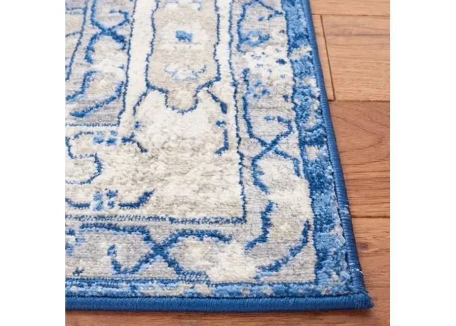 Brentwood 852 Navy / Grey 4' X 6' Small Rectangle Powerloomed Rug