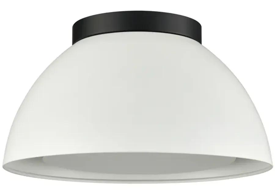 Pelham 10'' Wide 2-Light Flush Mount - Matte Black with Matte White