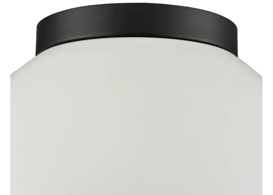 Pelham 10'' Wide 2-Light Flush Mount - Matte Black with Matte White