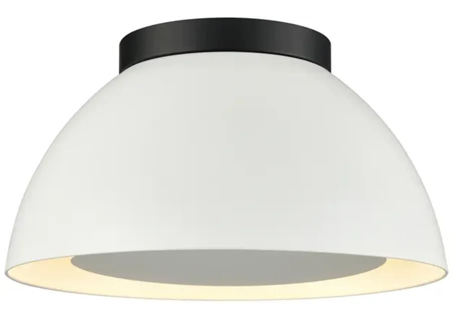 Pelham 10'' Wide 2-Light Flush Mount - Matte Black with Matte White