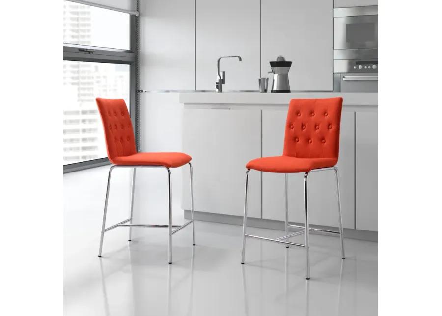 Uppsala Counter Stool (Set of 2) Tangerine