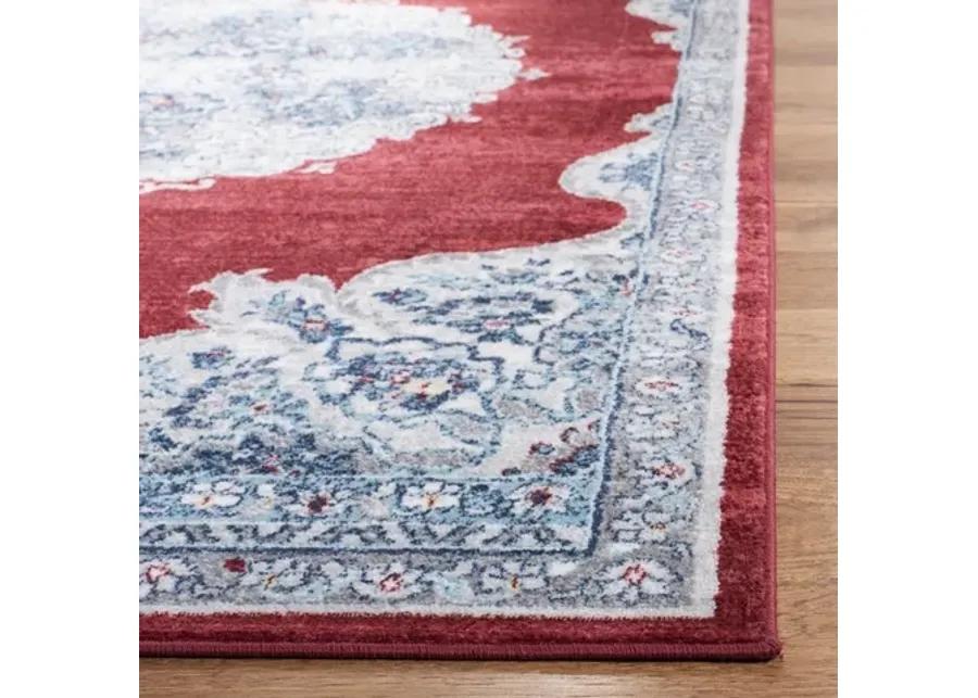 Brentwood 867 Red / Ivory 4' X 6' Small Rectangle Powerloomed Rug