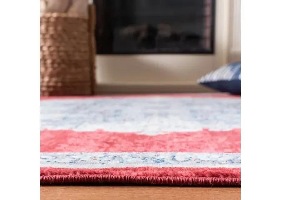 Brentwood 867 Red / Ivory 4' X 6' Small Rectangle Powerloomed Rug