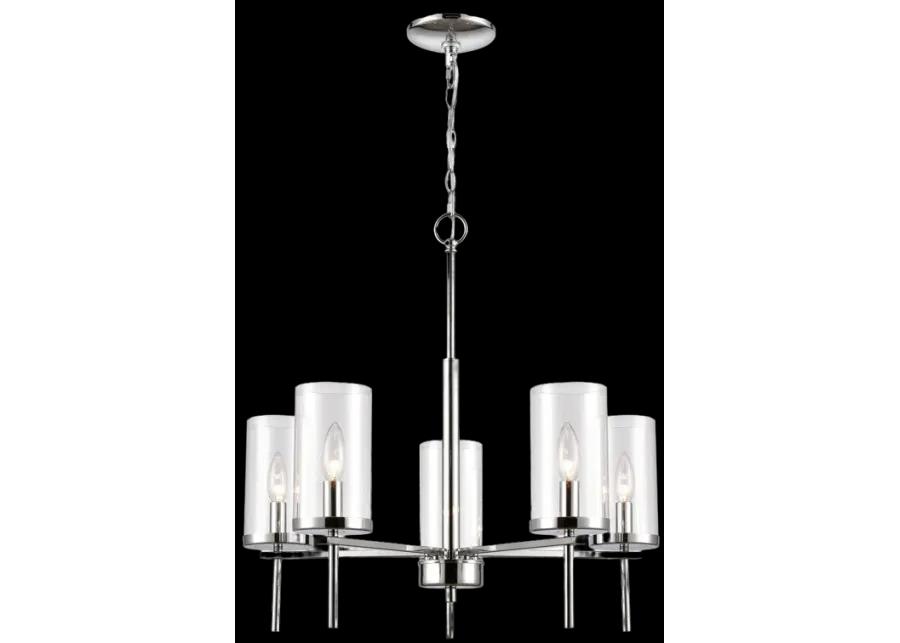 Oakland 25" Wide 5-Light Chandelier - Chrome