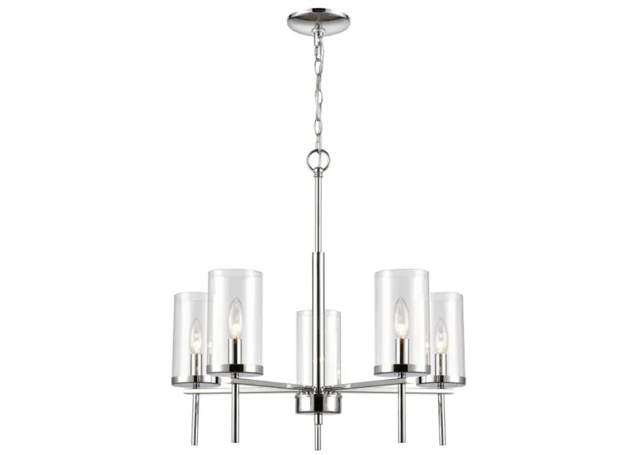 Oakland 25" Wide 5-Light Chandelier - Chrome