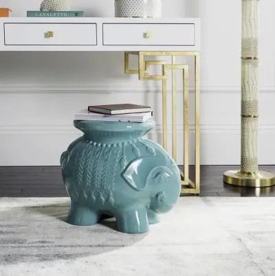 Robin's Egg Blue Ceramic Elephant Stool