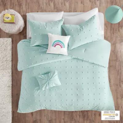 Urban Habitat Kids Callie Aqua Cotton Jacquard Pom Pom Comforter Set