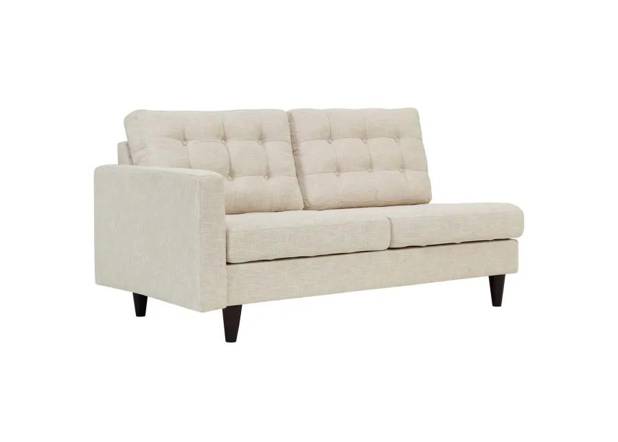 Empress Left-Facing Upholstered Fabric Loveseat