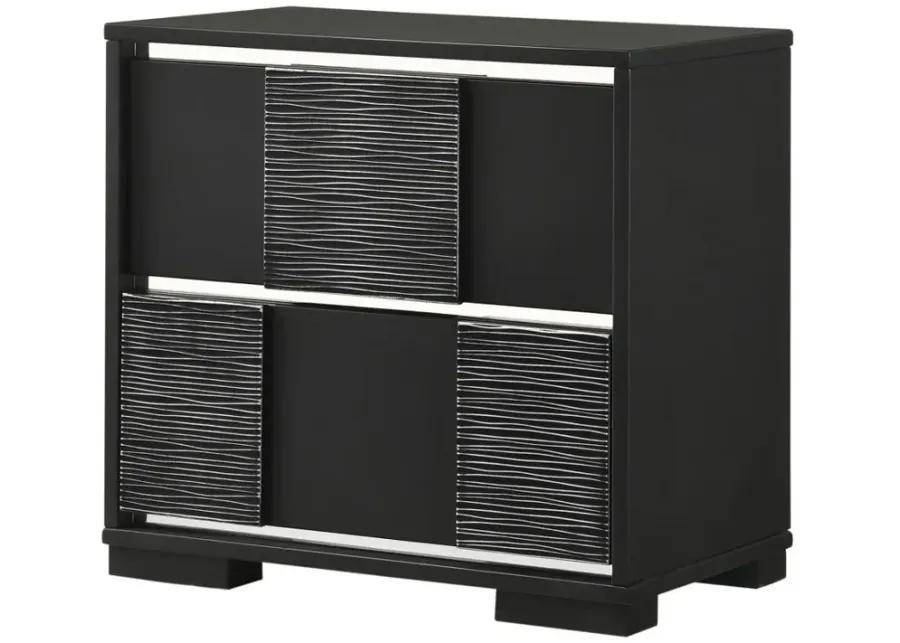 Blacktoft 2-drawer Nightstand Black