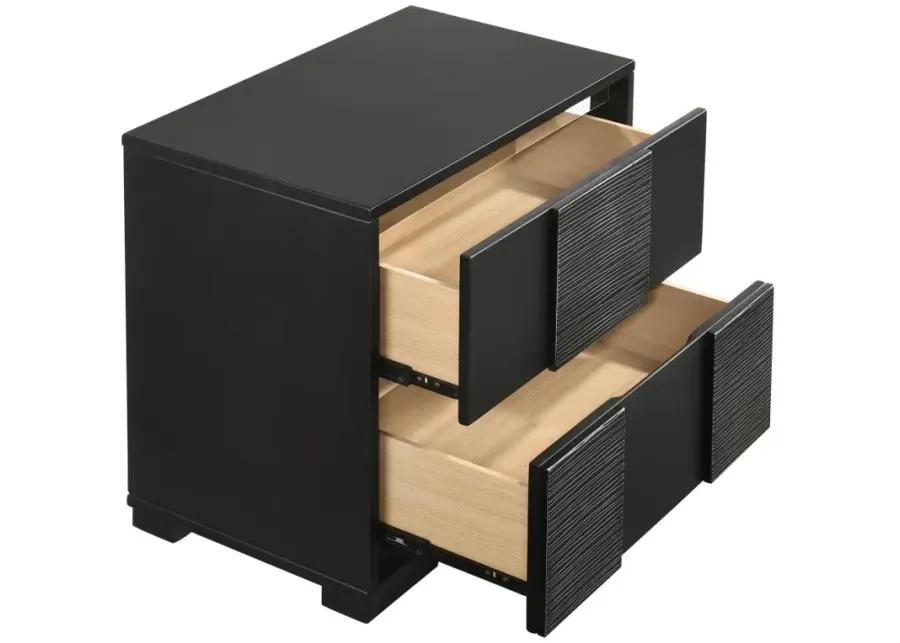 Blacktoft 2-drawer Nightstand Black