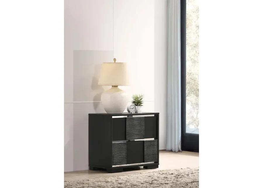 Blacktoft 2-drawer Nightstand Black