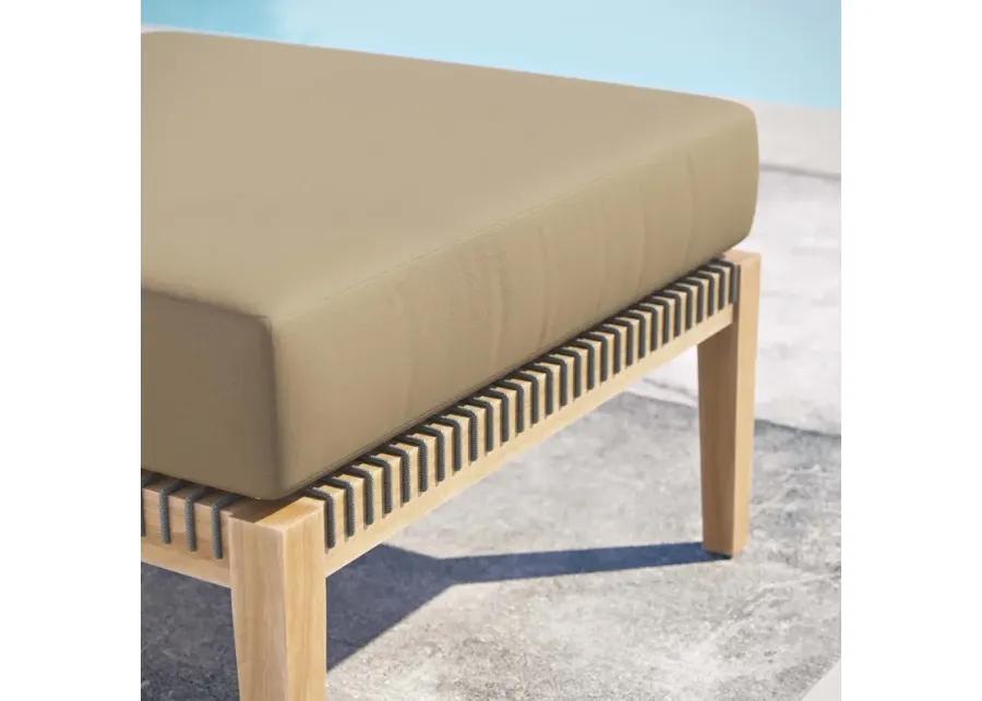 Clearwater Outdoor Patio Teak Wood Ottoman