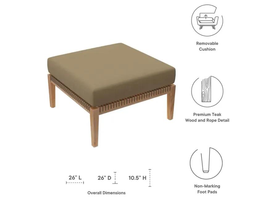 Clearwater Outdoor Patio Teak Wood Ottoman