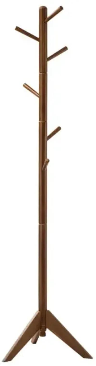 Abbott Coat Rack with 6 Hooks Walnut