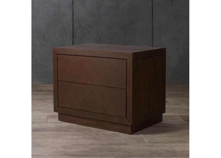 Steve 2 Drawer Wood Nightstand