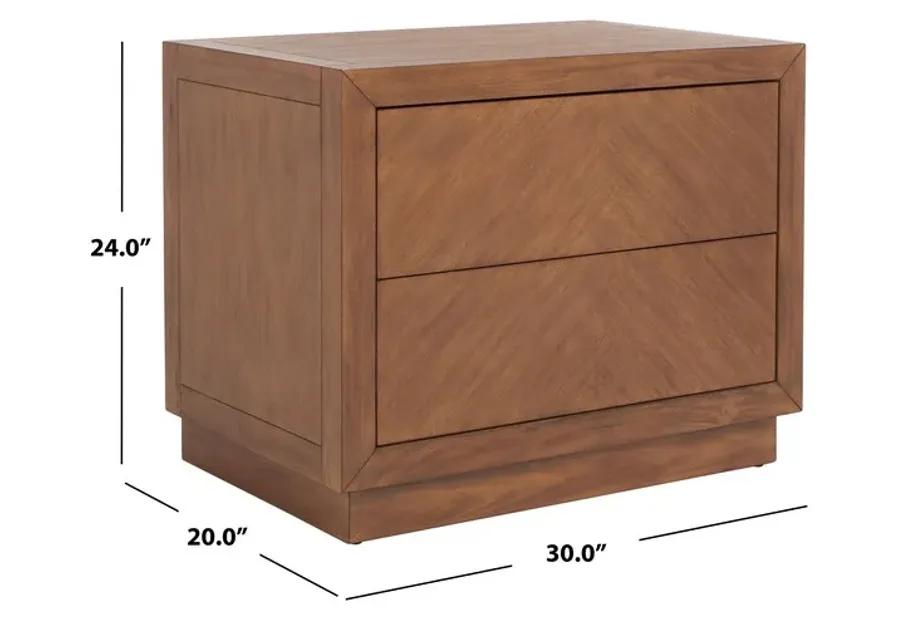 Steve 2 Drawer Wood Nightstand