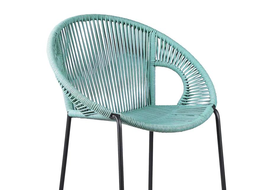 Acapulco 26" Indoor Outdoor Steel Bar Stool with Wasabi Rope