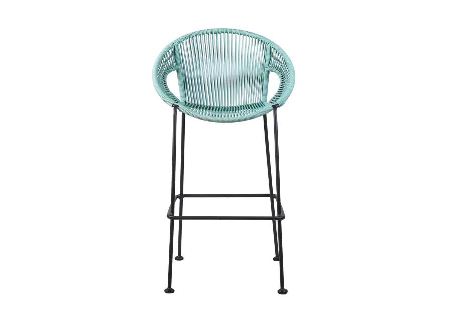 Acapulco 26" Indoor Outdoor Steel Bar Stool with Wasabi Rope