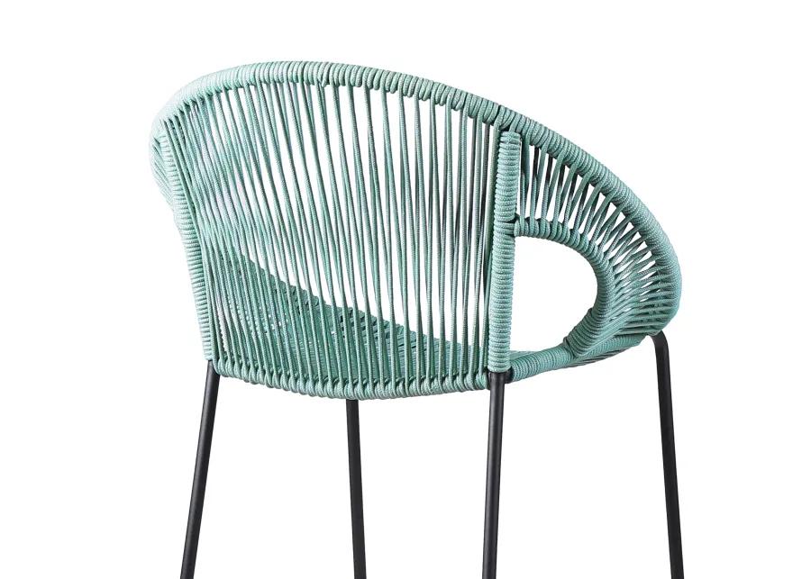 Acapulco 26" Indoor Outdoor Steel Bar Stool with Wasabi Rope