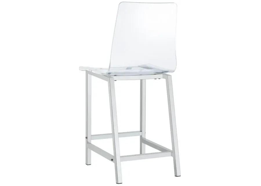 Abbigail Counter Height Stools Chrome And Clear Acrylic (Set of 2)