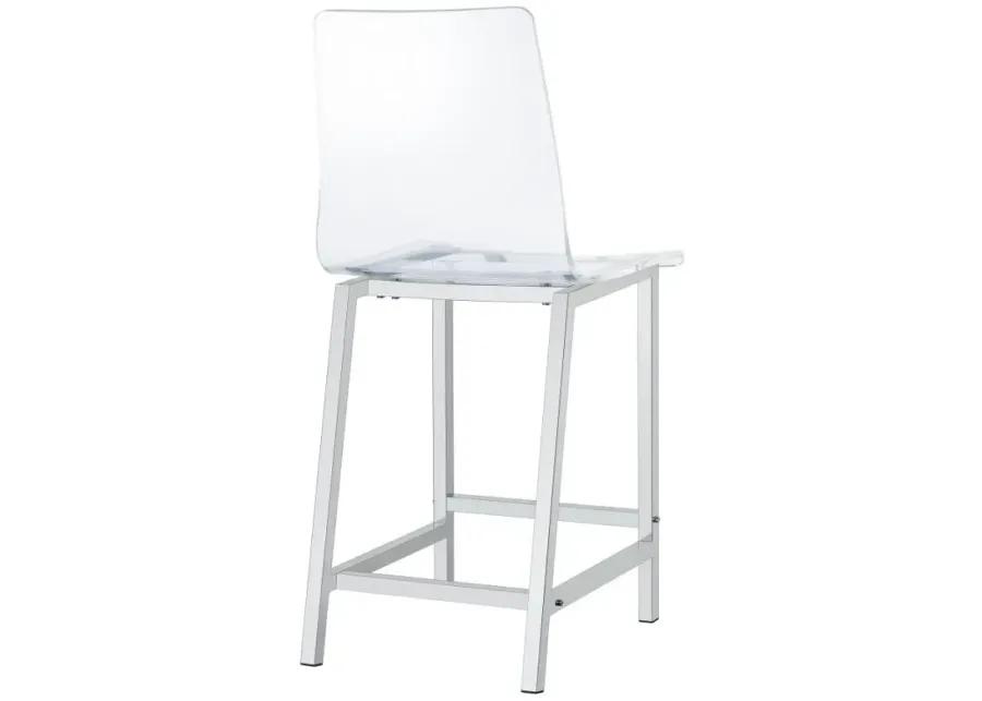 Abbigail Counter Height Stools Chrome And Clear Acrylic (Set of 2)