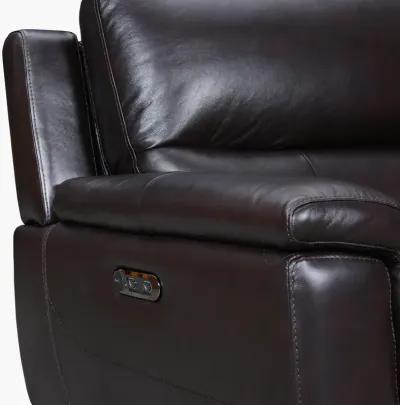 Lizette Brown Leather Power Recliner with USB