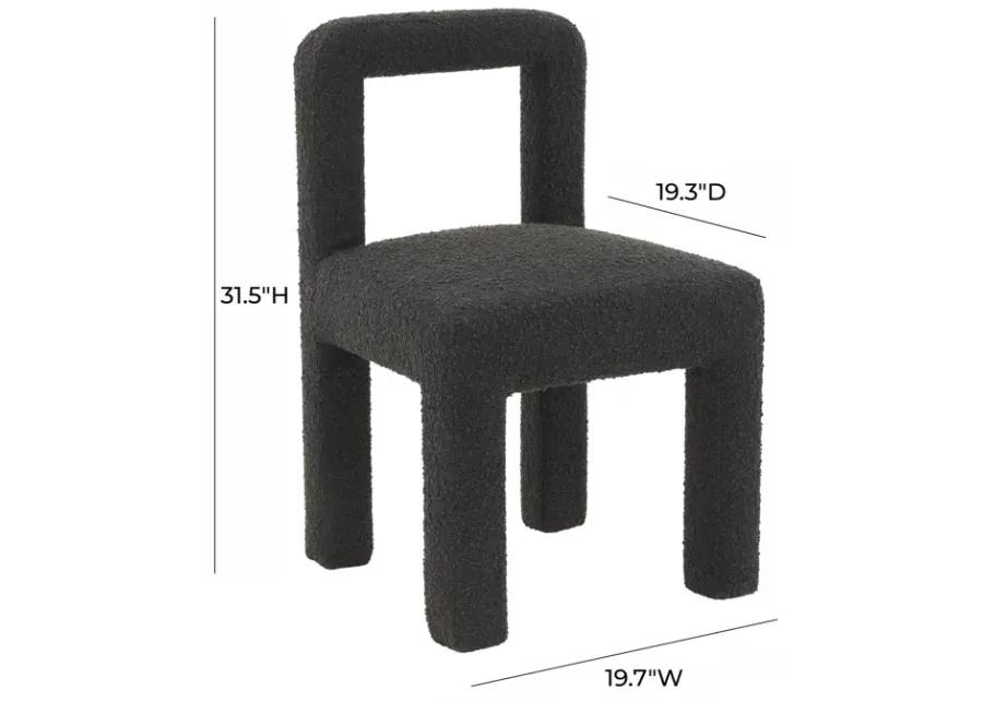 Hazel Black Boucle Dining chair