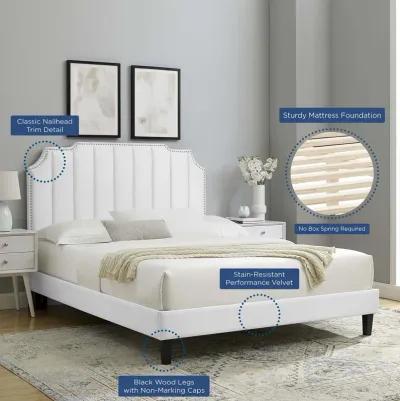 Colette King Performance Velvet Platform Bed