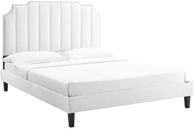 Colette King Performance Velvet Platform Bed