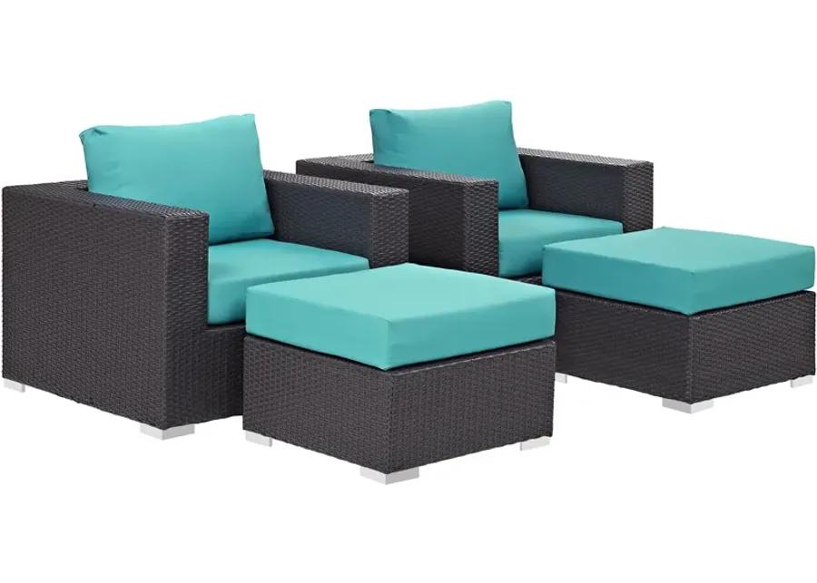 Convene 4 Piece Outdoor Patio Sectional Set