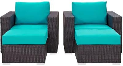 Convene 4 Piece Outdoor Patio Sectional Set