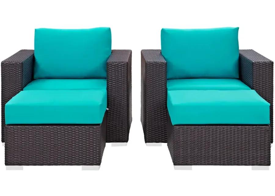 Convene 4 Piece Outdoor Patio Sectional Set