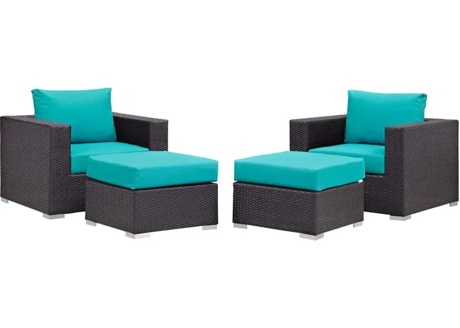 Convene 4 Piece Outdoor Patio Sectional Set