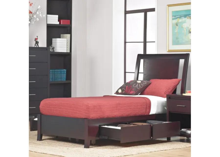 Nevis Full-size Low Profile Storage Bed in Espresso