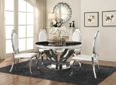 Anchorage 5-piece Round Dining Set Chrome